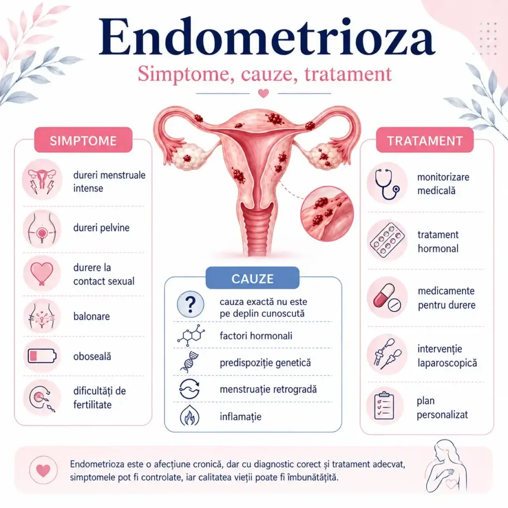 Endometrioza: ghid complet — simptome, cauze, tratament